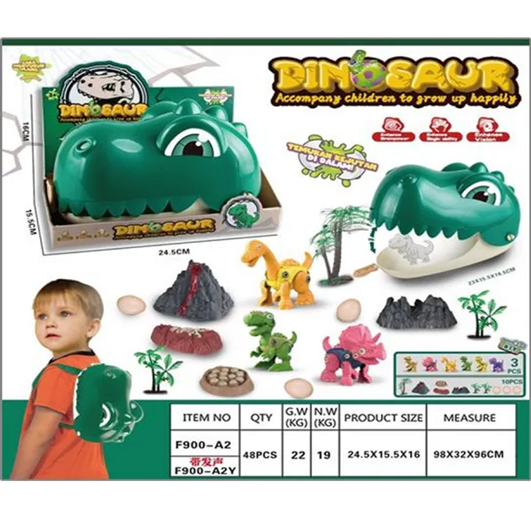JUGUETE DINOSARIO MALETA ACCESORIOS DINO