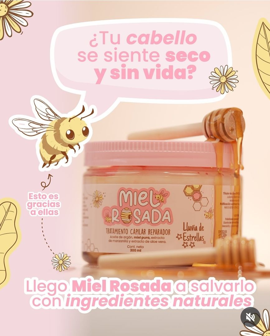 Miel rosada maacarilla capilar Tratamiento lluvia de estrellas