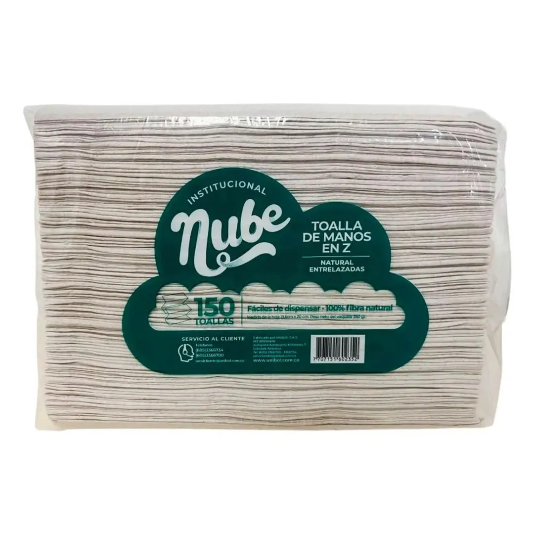 D. TOALLA MANOS NUBE NATURAL EN Z X 150 HJ - CJ X 24 PAQ