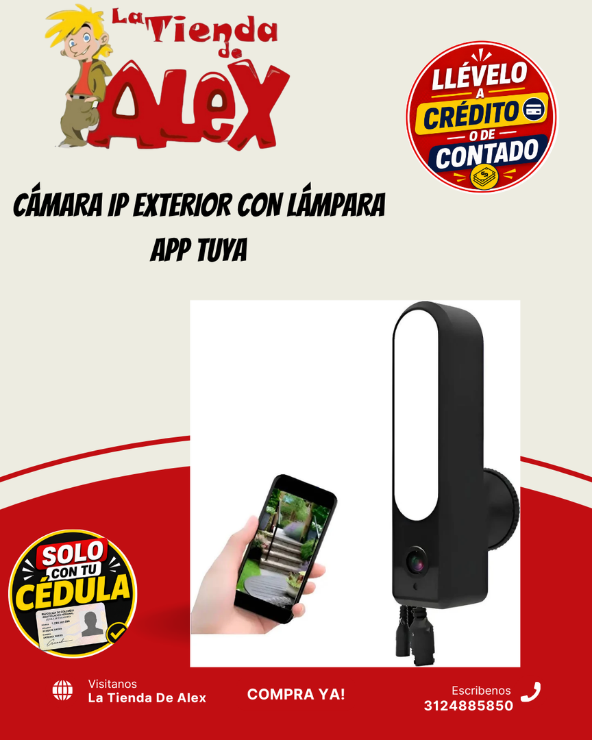 CÁMARA IP EXTERIOR CON LÁMPARA APP TUYA