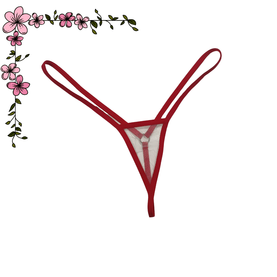 Súper micro tanga hilo velo blanco 