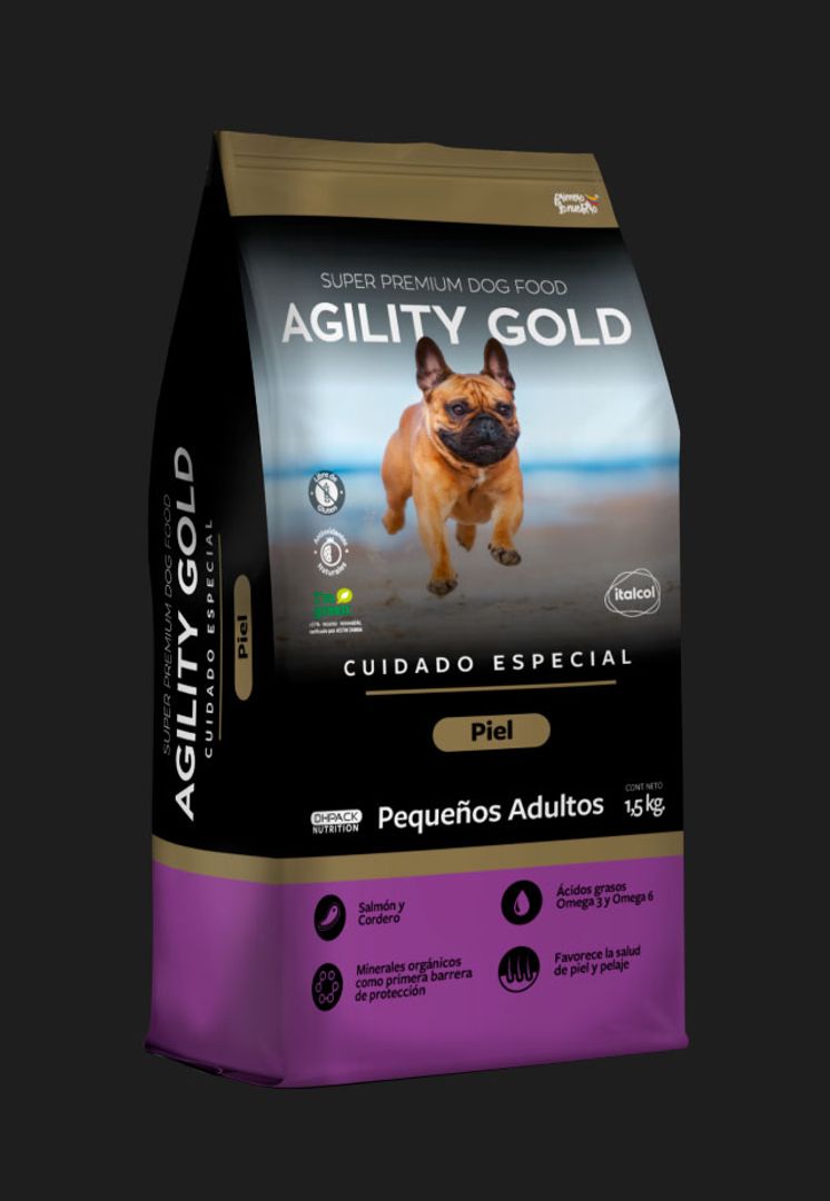 AGILITY GOLD PEQUEÑOS ADULTOS PIEL x 1.5 Kg