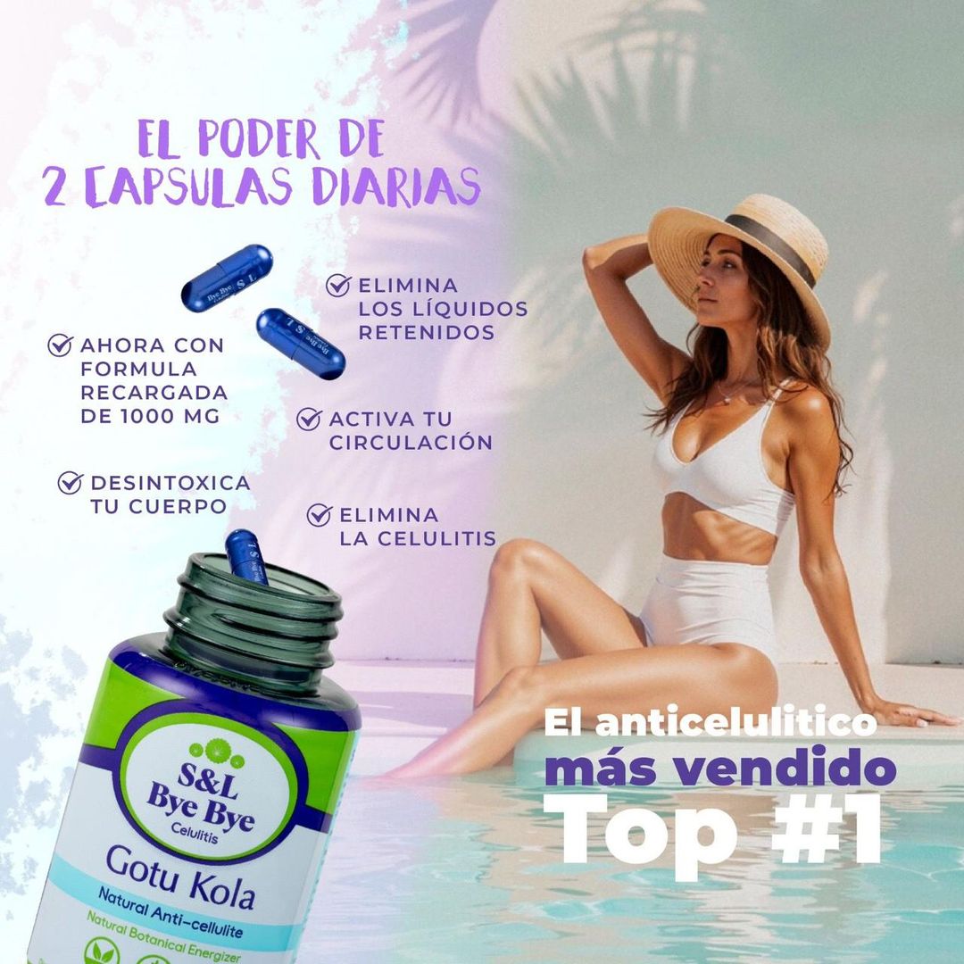 Capsulas Bye bye celulitis Gotu Kola 
