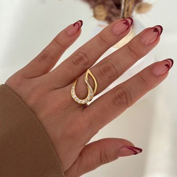 Imagen del producto Anillo dorado circones 