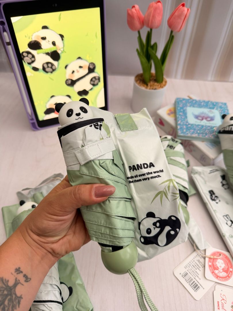 Mini sombrillas panda 3d 
