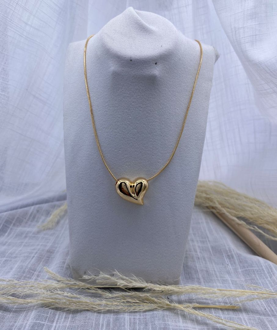 Cadena cola de ratón corazón, oro rosa, covergold 