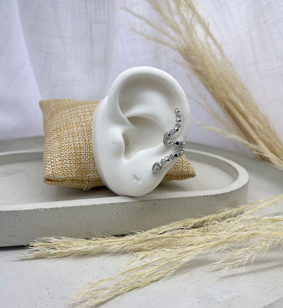 Earcuff serpiente, plateado, covergold 