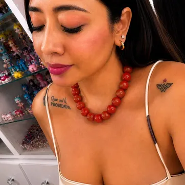 Collar Chicle Rojo oscuro #16 – Sin dije - imagen 1