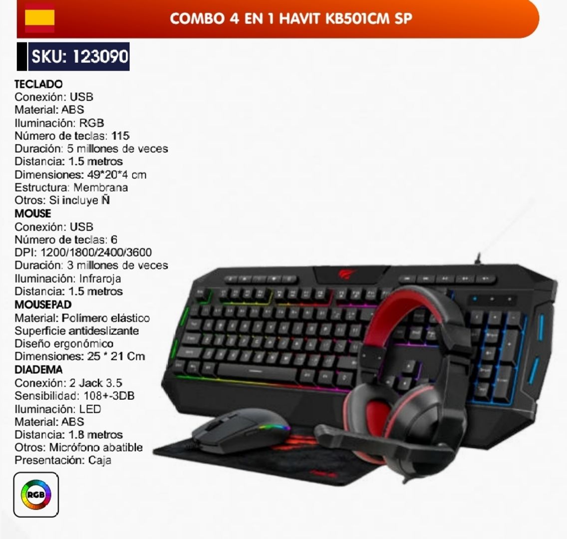 COMBO 4 EN 1 HAVIT KB501CM SP