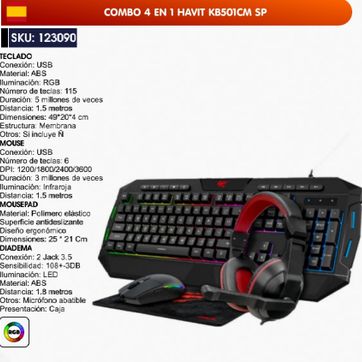 Imagen del producto COMBO 4 EN 1 HAVIT KB501CM SP