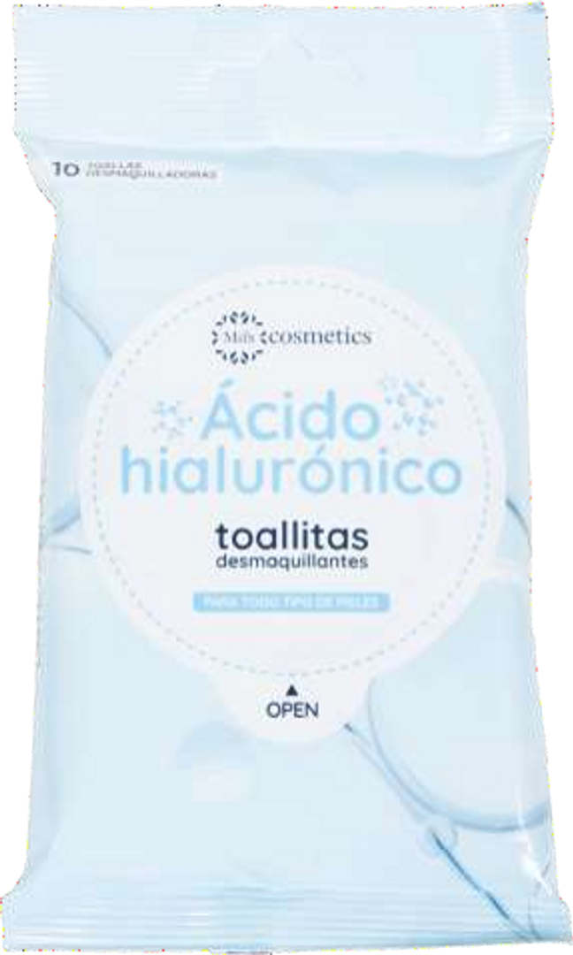 TOALLA DESMAQUILLANTE ACIDO  HIALURONICO X 10 UND MIIS COSMETICS