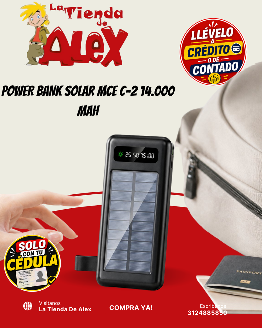POWER BANK SOLAR MCE C-2 14.000 MAH