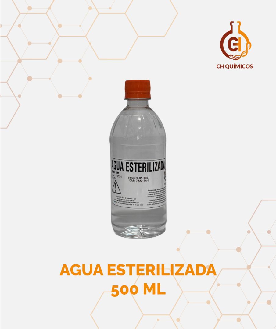 AGUA DESIONIZADA  Y ESTERILIZADA 500 ML