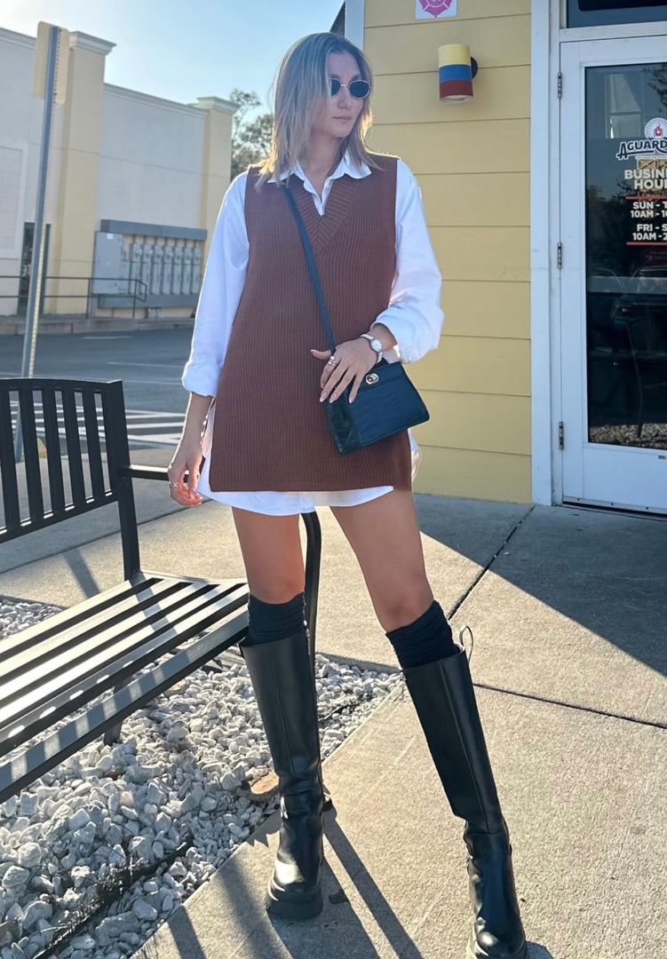 Chaleco tejido largo