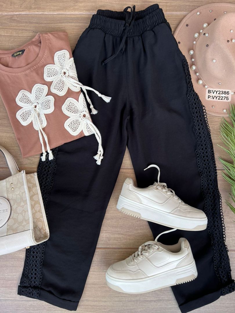PANTALON ENCAJE LATERAL VY2275
