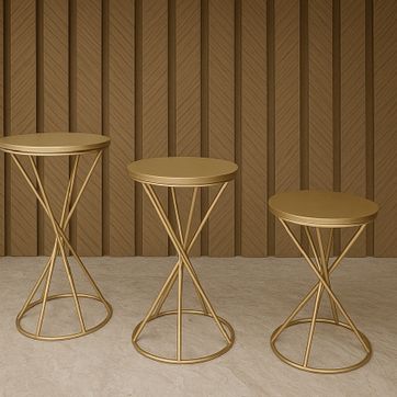 Imagen del producto MESAS ENTORCHADAS X 3 TAPA DORADA