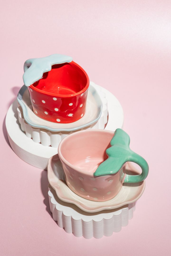 SET VASO + PLATO FRESA