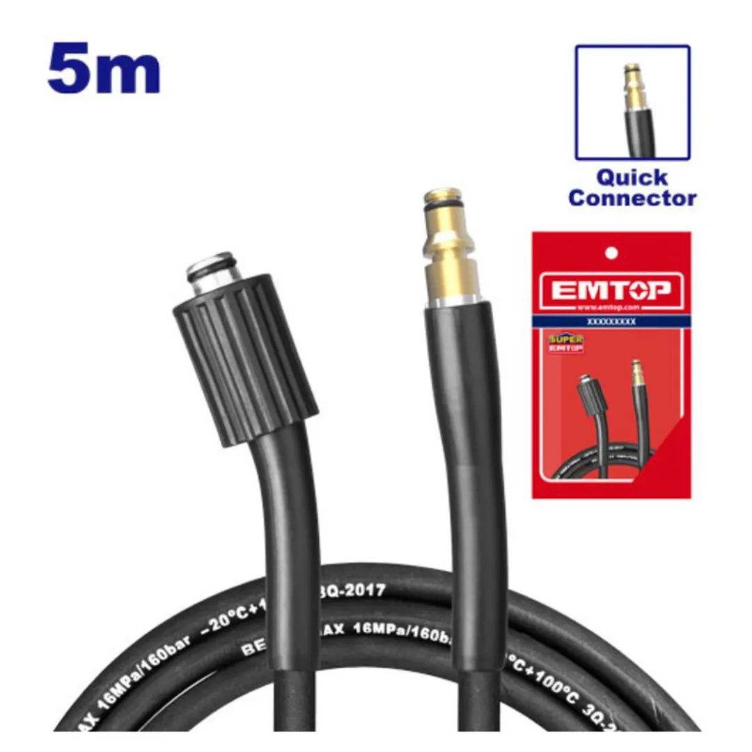 EMTOP MANGUERA 5MTS PARA HIDROLAVADORA CONECTOR RAPIDO SUPER EMTOP