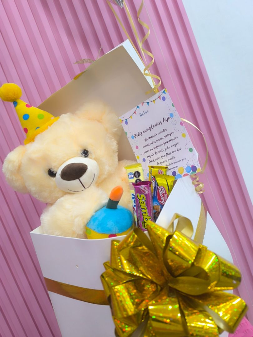 CAJA OSO CUMPLEAÑOS
