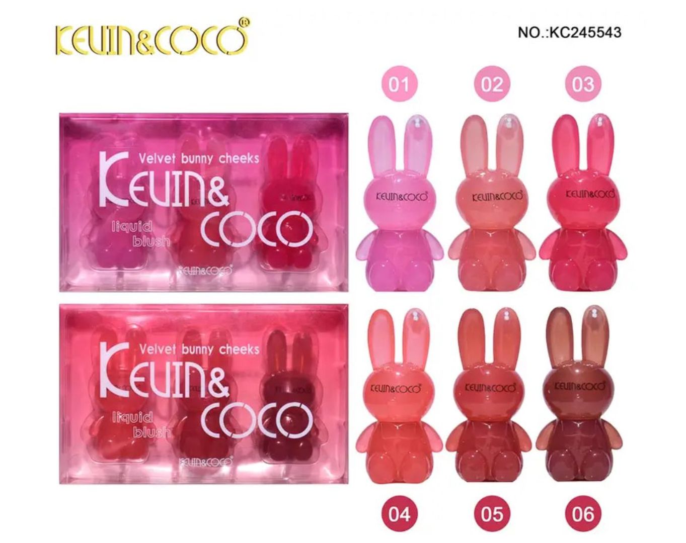 KIT 3 LIPS BUNNY Y BLUSH KEVIN COCO