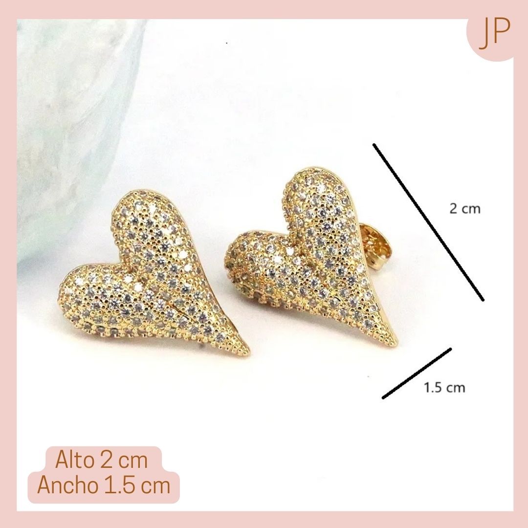 Topo Corazón Chunky micro circonado Dorado