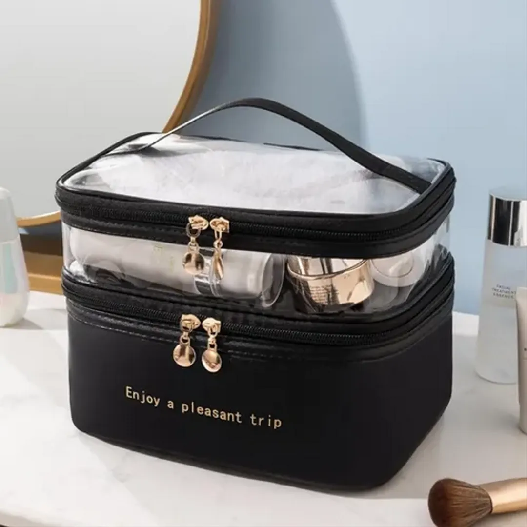 COSMETIQUERA DOBLE ORGANIZADOR DE MAQUILLAJE NECESER DUKMAR