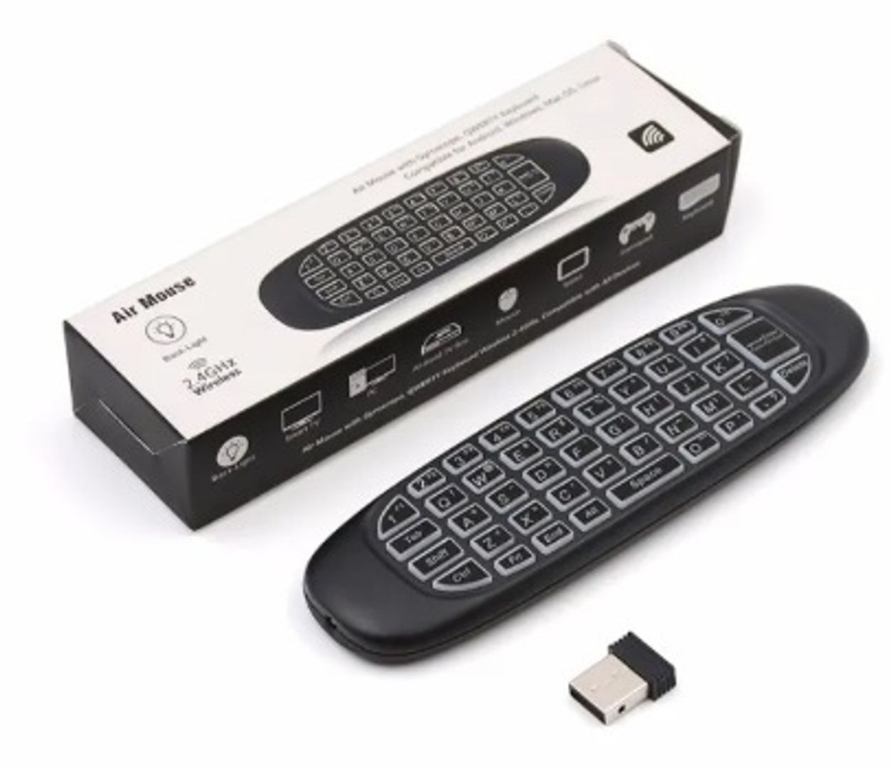 Air Mouse Backlit Control Teclado retroiluminado