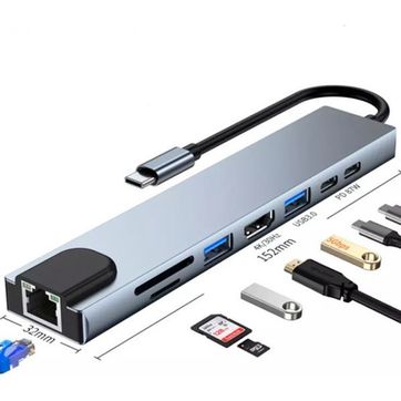 Imagen del producto Adaptador multipuerto Tipo C 8 en 1