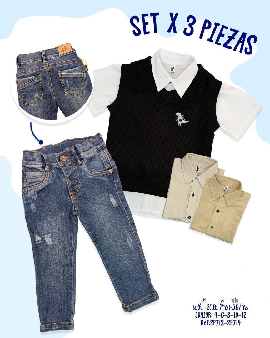 Conjunto tres piezas 