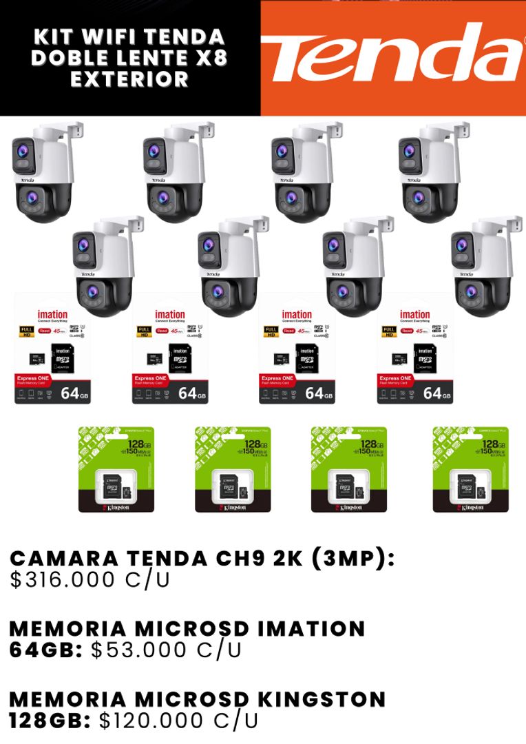 KIT WIFI TENDA DOBLE LENTE X8 EXTERIOR