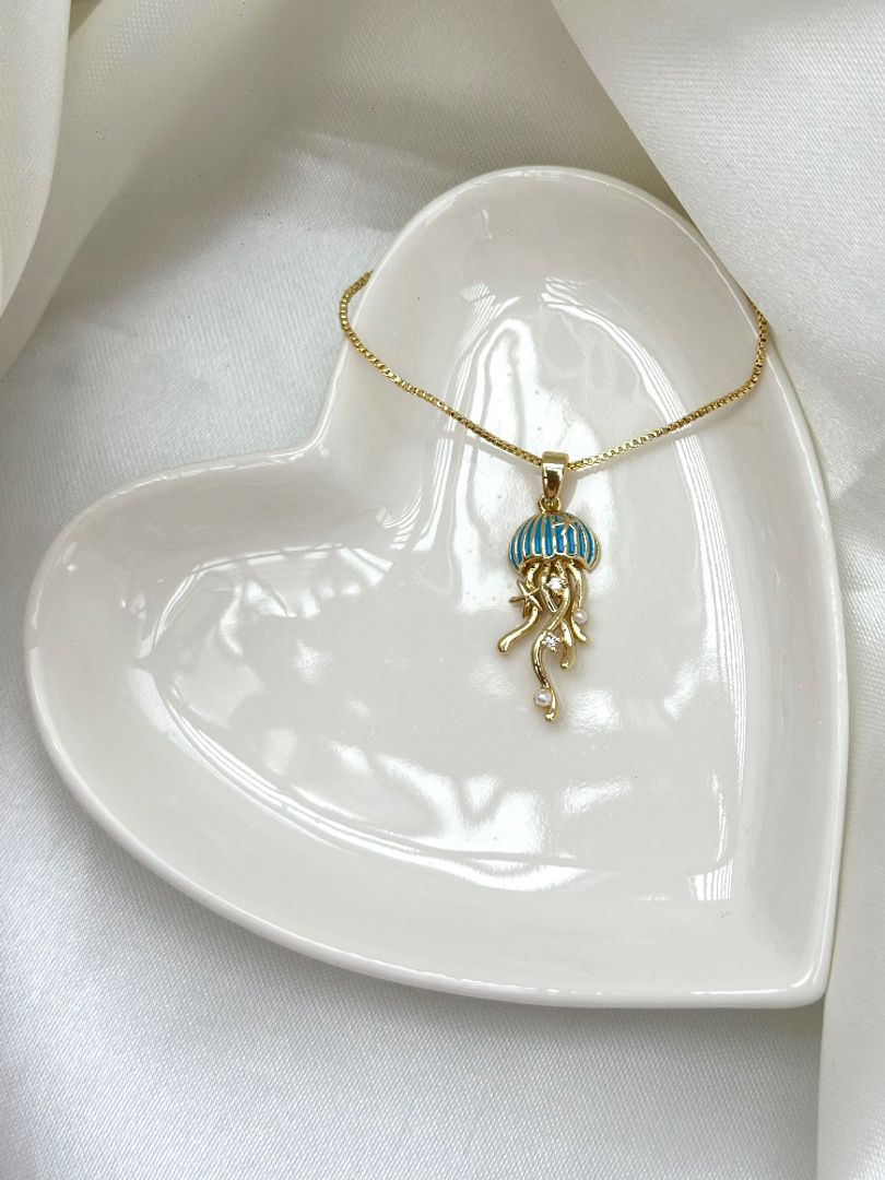 Cadena medusa azul 