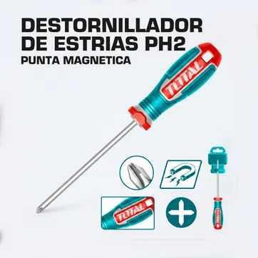 Imagen del producto DESTORNILLADOR DE ESTRIAS PH2 6MMX150MM PUNTA MAGNETICA