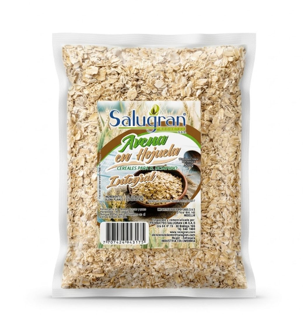AVENA EN HOJUELA INTEGRAL X 500GR SALUGRAN