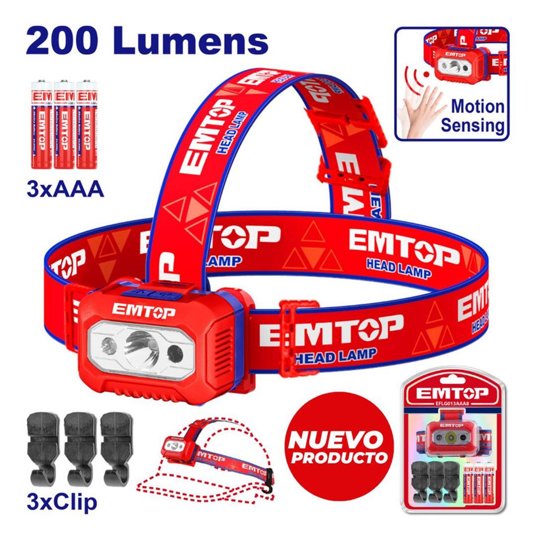 EMTOP LINTERNA LED TIPO MINERA 200 LUMENS SUPER EMTOP