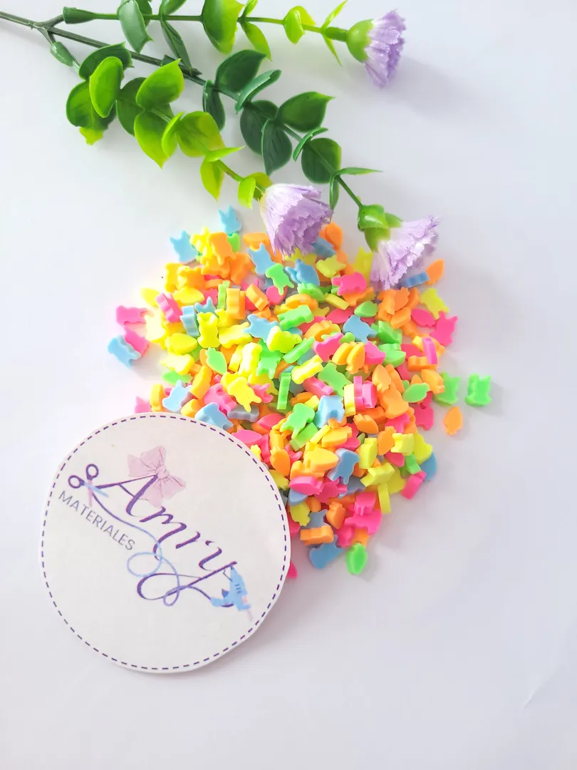 Confeti Conejos Zanahorias Neón 