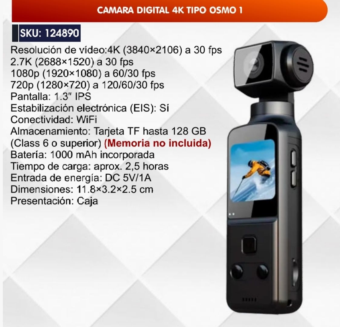 CAMARA DIGITAL 4K TIPO OSMO 1