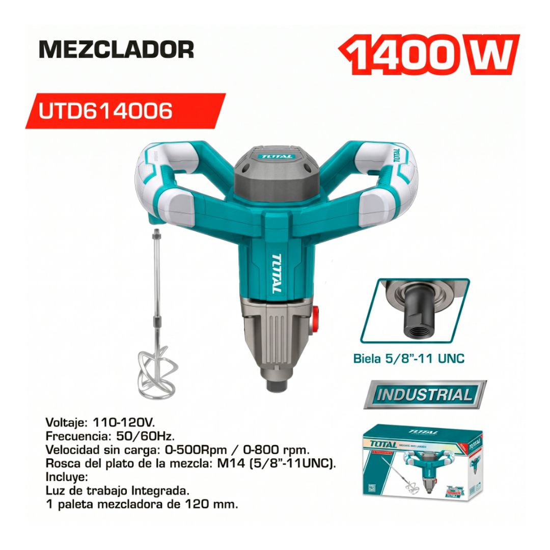 MEZCLADORA DE CONCRETO ELECTRICA 110V 1400W