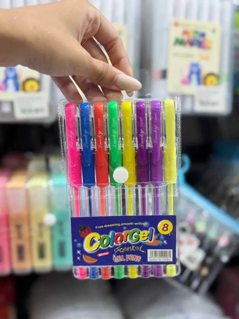 Set de Lapiceros de Gel Escarchados con Aroma
