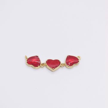 DIJE PULSERA TRIPLE CORAZÓN RODINADO - imagen 1