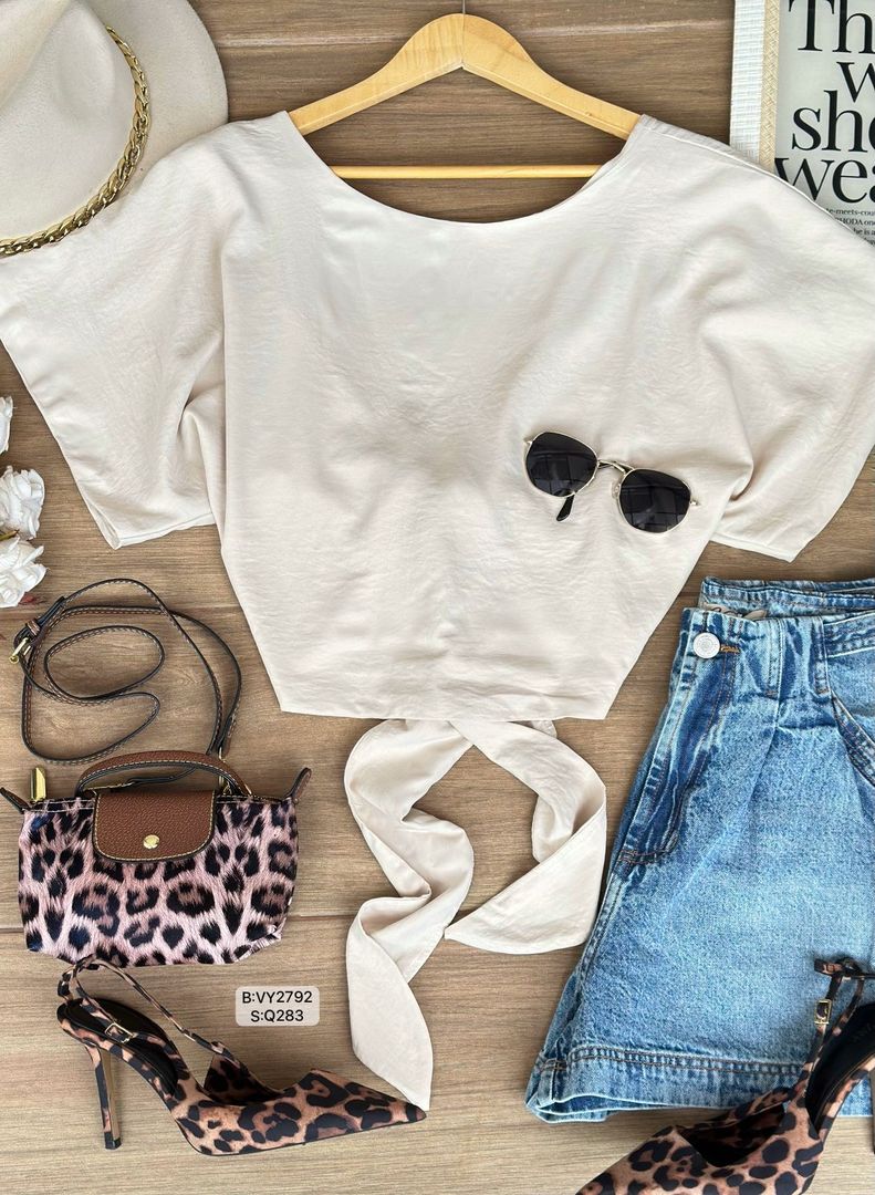 BLUSA MANGA AMPLIA AMARRAR ESPALDA VY2792