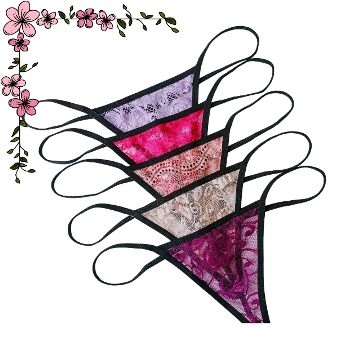 Tanga hilo en encaje combinado