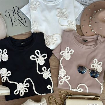 CAMISETA FRIA REGULAR MANUALIDAD CORDON EN TRENZA VY3043 - imagen 1