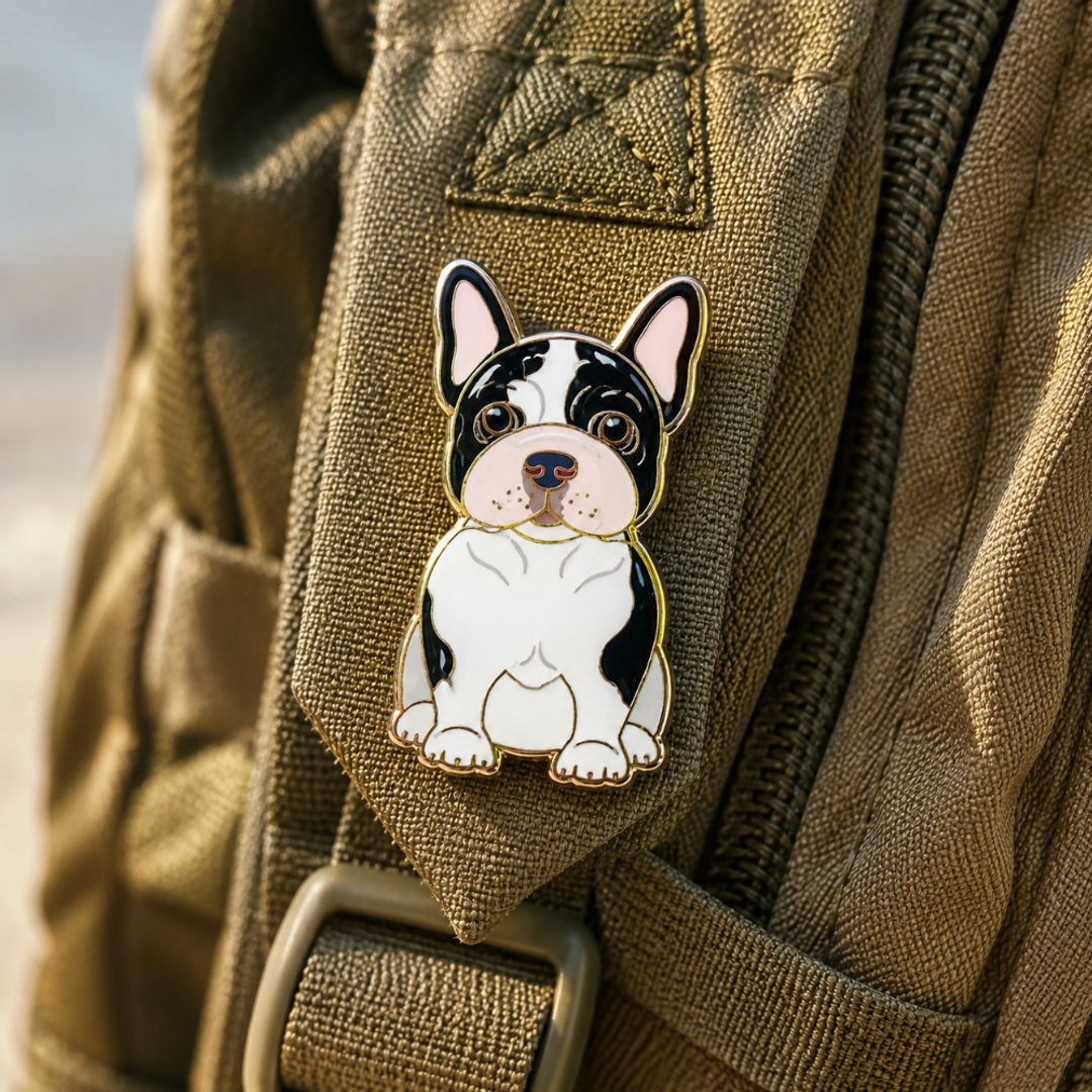 PIN BULLDOG FRANCES BLANCO NEGRO