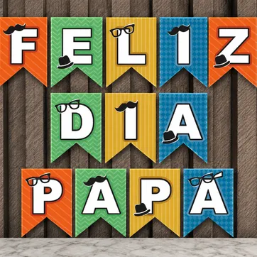 Imagen del producto GUIRNALDA FELIZ DÍA PAPA’ DOS PUNTAS COLORES