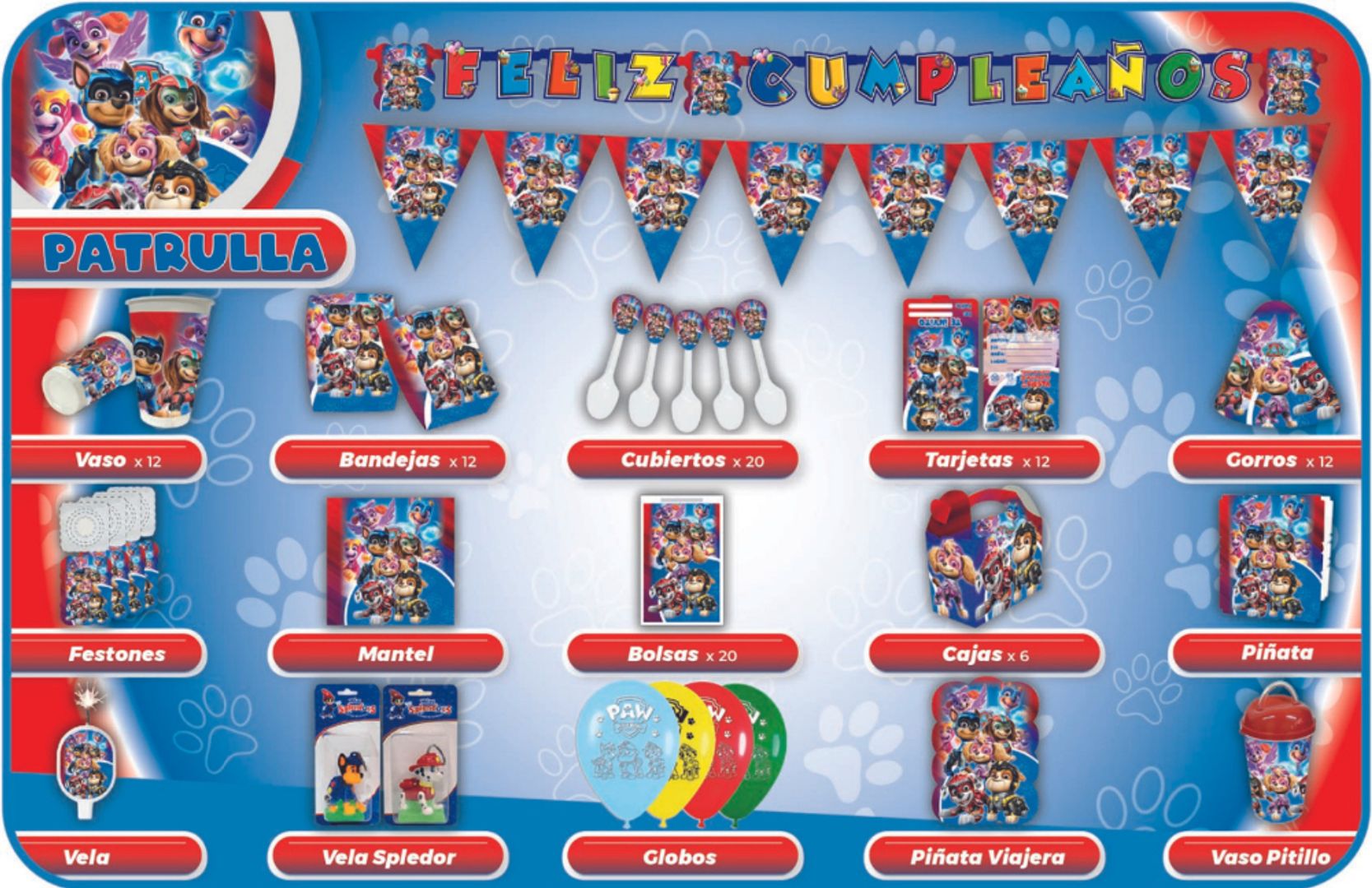 DECORACION PAW PATROL 