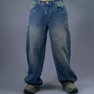 JEANS SUPER BAGGY CORTES AZUL - imagen 4