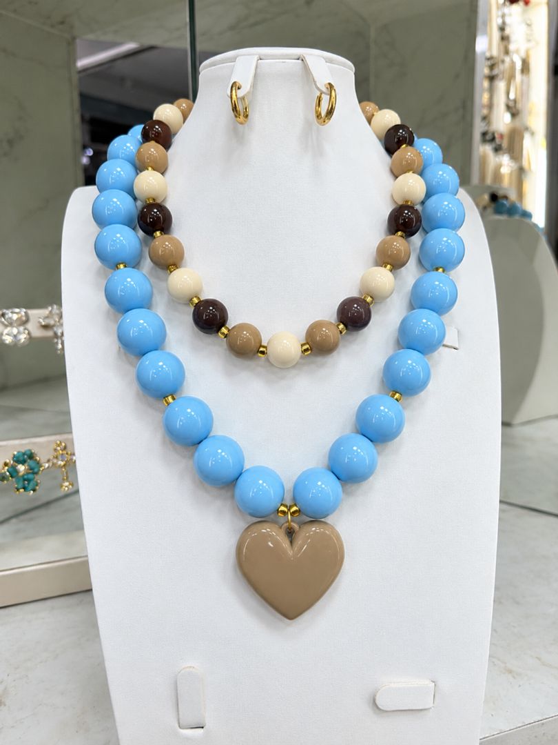 Collar Dúo Latte Cielo