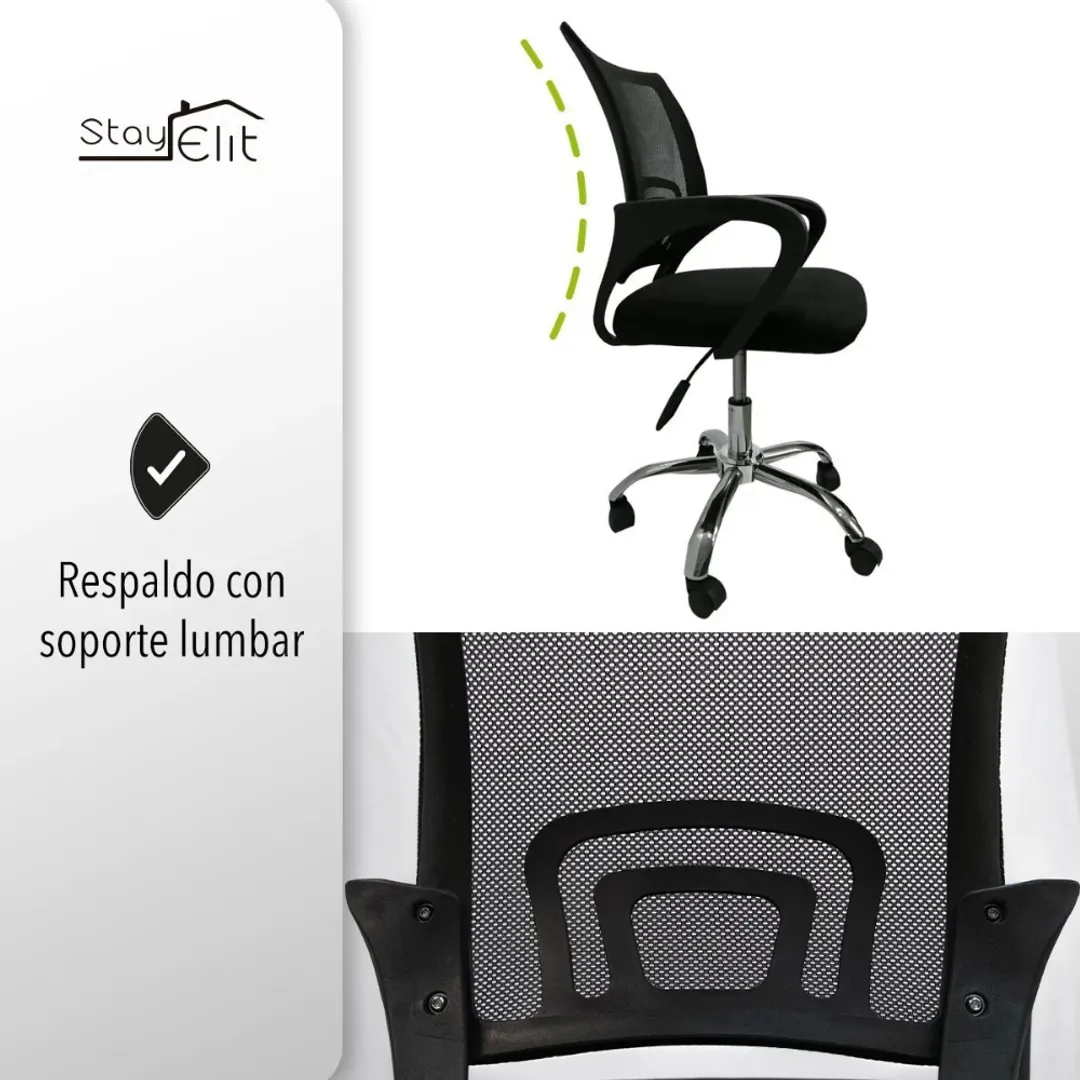 SILLA EJECUTIVA OFICINA ESCRITORIO ERGONOMICA COLOR NEGRO