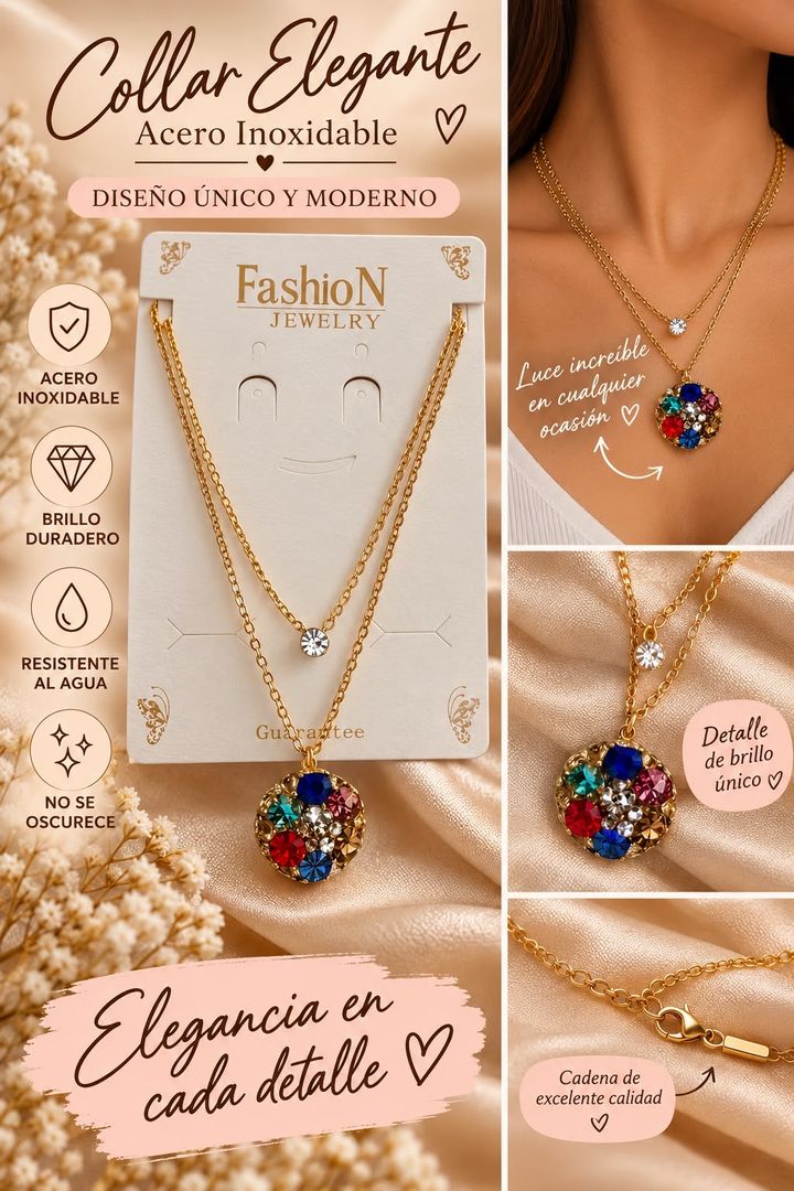 Collar doble en acero inoxidable 