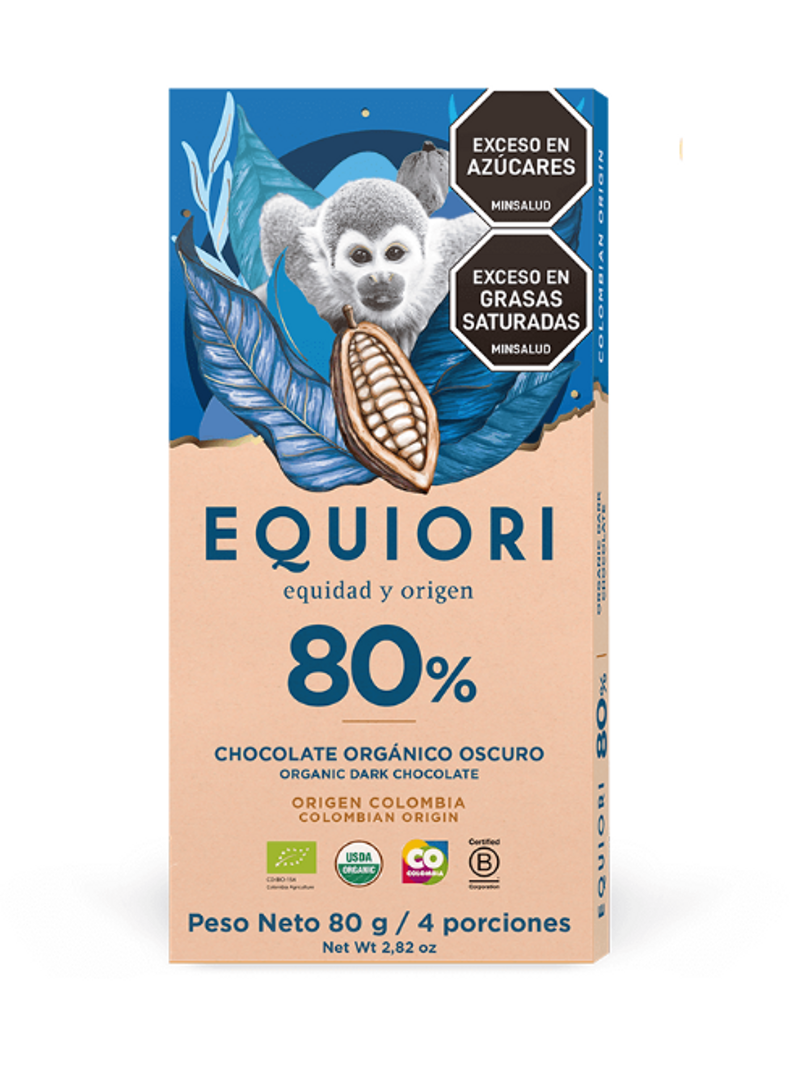 EQUIORI CHOCOLATE 80% X 80 GR